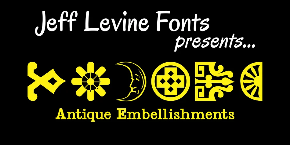 Antique Embellishments JNL by Jeff Levine Fonts — Dingbats Font