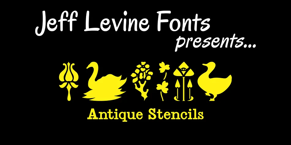 Antique Stencils JNL by Jeff Levine Fonts — Dingbats Font