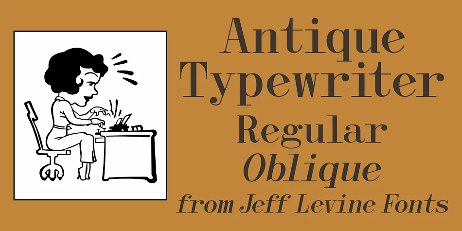 Antique Typewriter JNL by Jeff Levine Fonts — Decorative Font