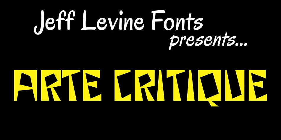 ARTE CRITIQUE JNL by Jeff Levine Fonts — Display Font