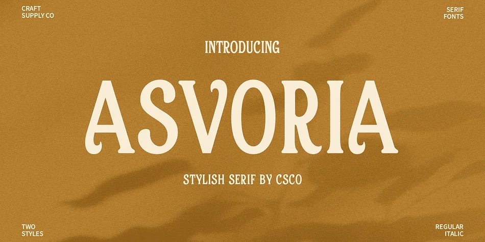 Asvoria by Craft Supply Co. — Decorative Font