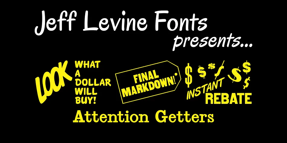 Attention Getters JNL by Jeff Levine Fonts — Dingbats Font