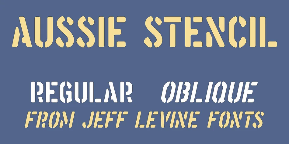 AUSSIE STENCIL JNL by Jeff Levine Fonts — Display Font