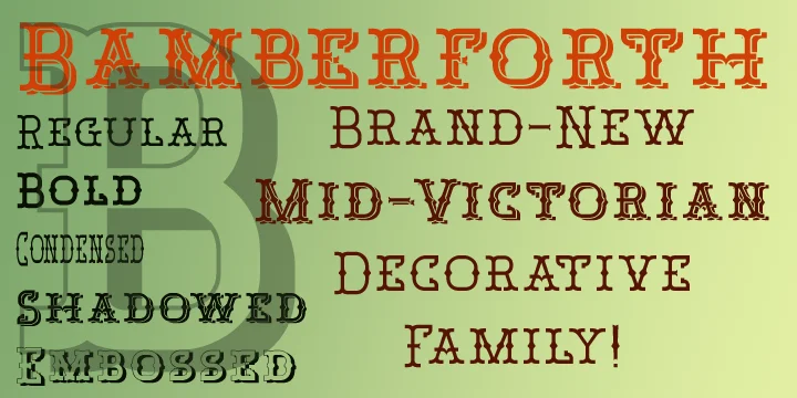Bamberforth by Greater Albion Typefounders — Decorative Font