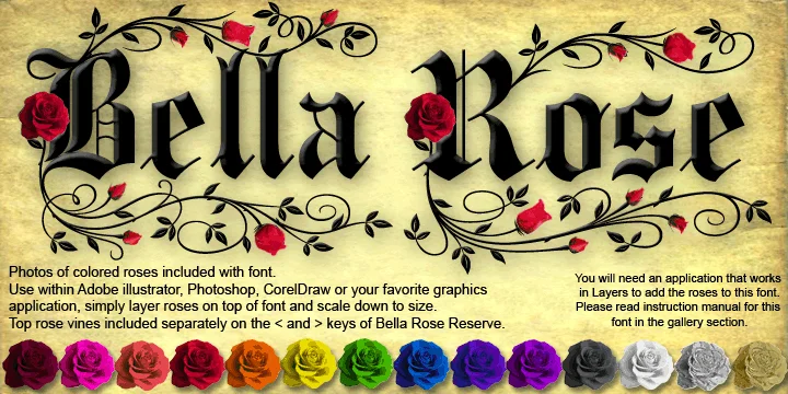 Bella Rose by FontMesa β Blackletter Font