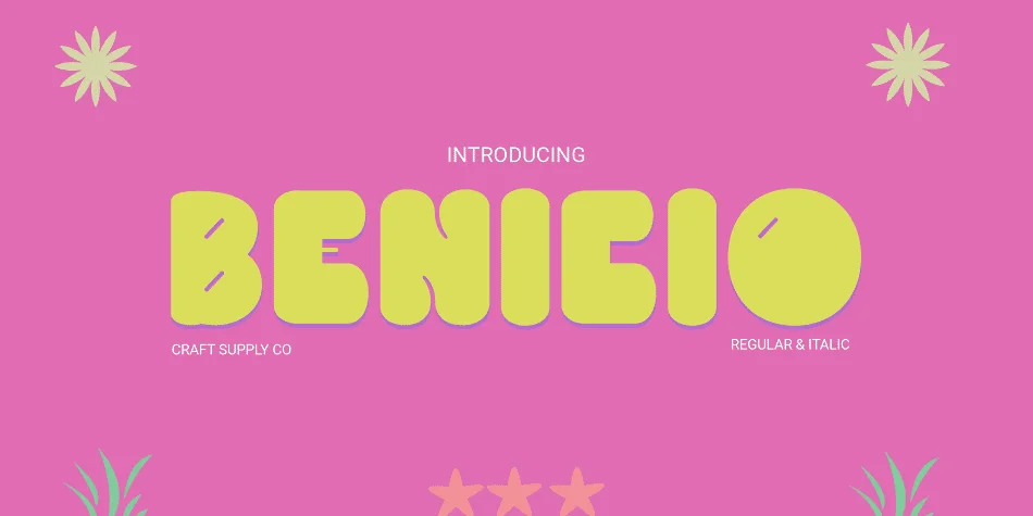 Benicio by Craft Supply Co. — Display Font