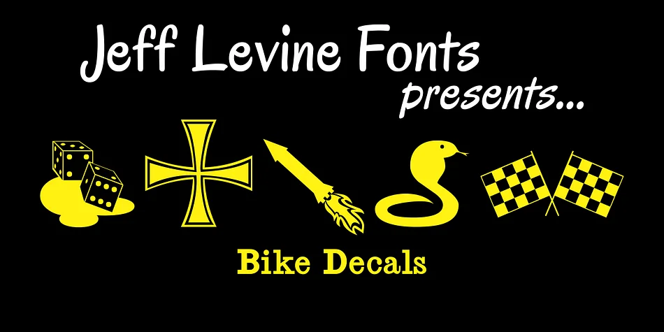 Bike Decals JNL by Jeff Levine Fonts — Dingbats Font