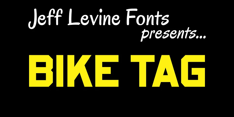BIKE TAG JNL by Jeff Levine Fonts — Display Font