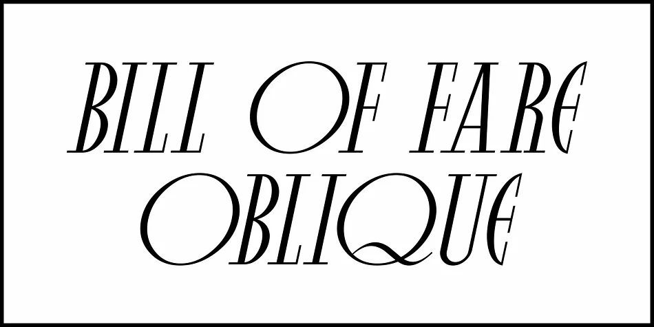 BILL OF FARE JNL by Jeff Levine Fonts — Decorative Font — thumbnail 4