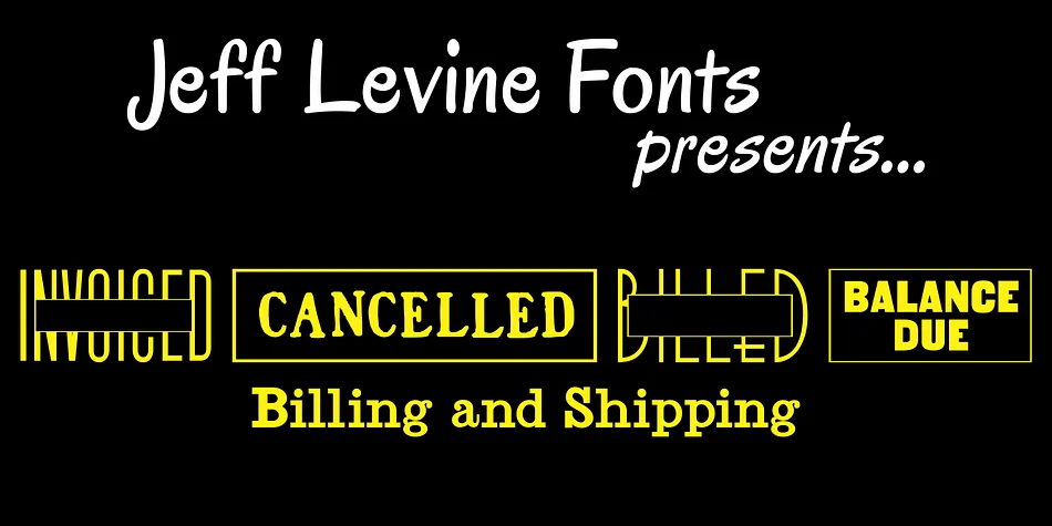 Billing and Shipping JNL by Jeff Levine Fonts — Dingbats Font