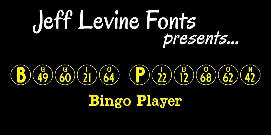 Bingo Player JNL by Jeff Levine Fonts — Dingbats Font