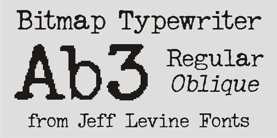 Bitmap Typewriter JNL by Jeff Levine Fonts — Decorative Font