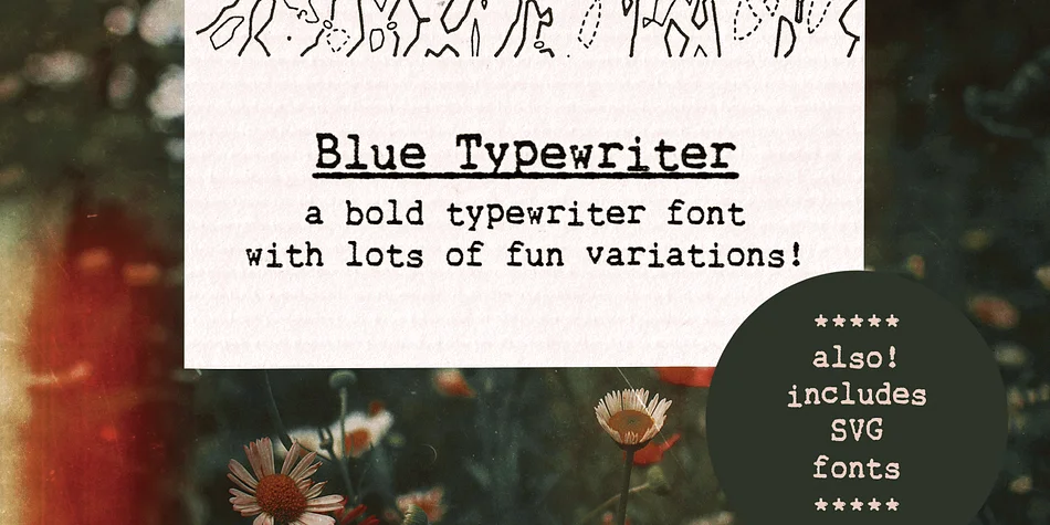 Blue Typewriter by Ana's Fonts β Decorative Font