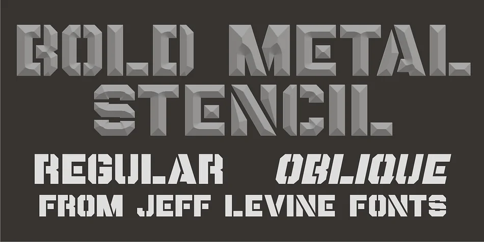 BOLD METAL STENCIL JNL by Jeff Levine Fonts — Display Font