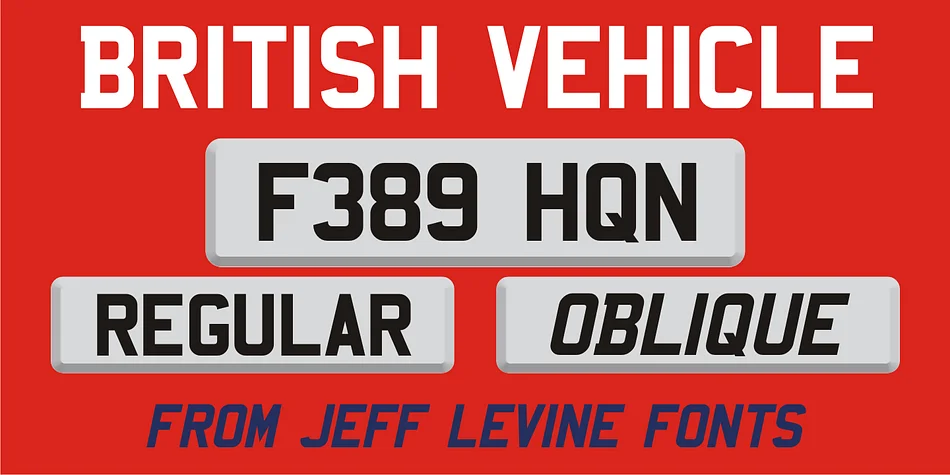 BRITISH VEHICLE JNL by Jeff Levine Fonts — Display Font