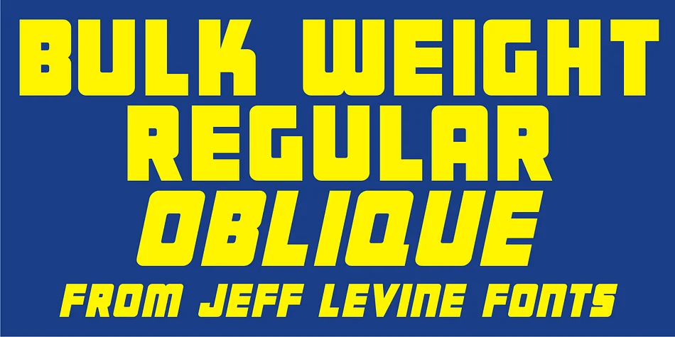 BULK WEIGHT JNL by Jeff Levine Fonts — Display Font