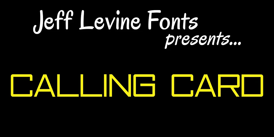 CALLING CARD JNL by Jeff Levine Fonts — Display Font