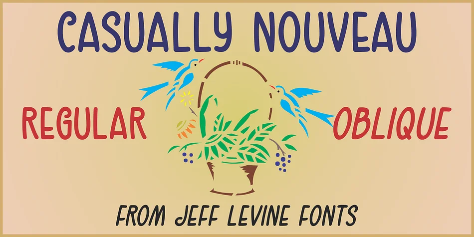 CASUALLY NOUVEAU JNL by Jeff Levine Fonts — Decorative Font