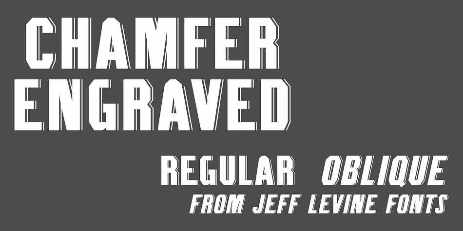 CHAMFER ENGRAVED JNL by Jeff Levine Fonts — Display Font
