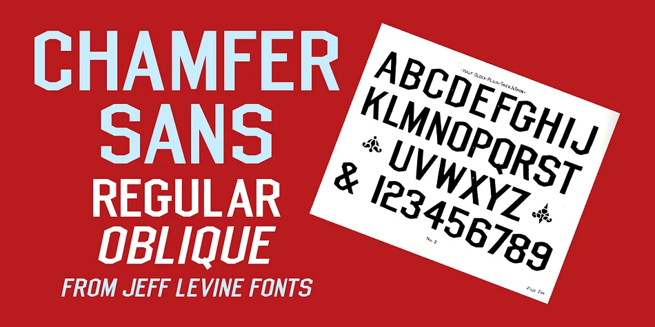 Chamfer Sans JNL by Jeff Levine Fonts — Display Font