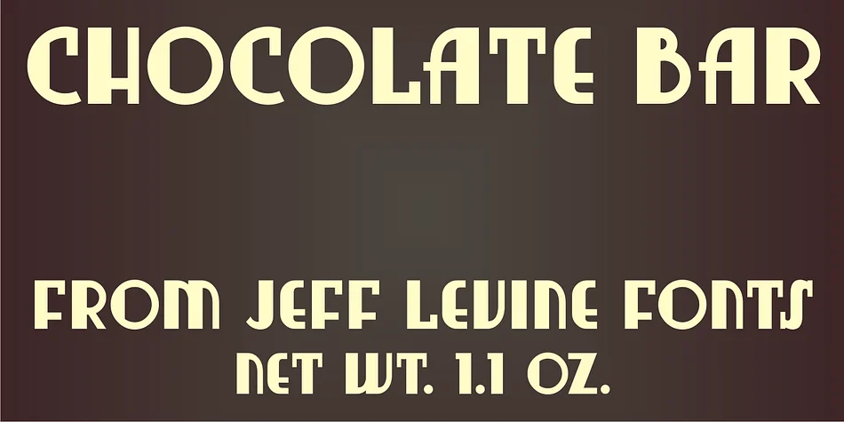 CHOCOLATE BAR JNL by Jeff Levine Fonts — Decorative Font