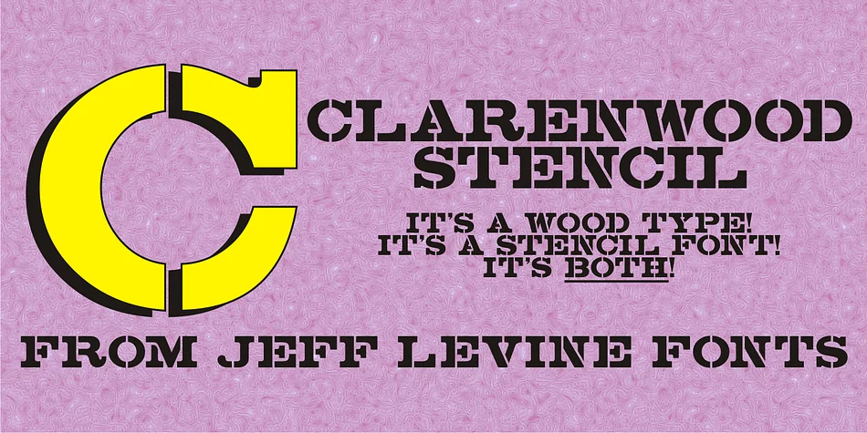 CLARENWOOD STENCIL JNL by Jeff Levine Fonts — Decorative Font