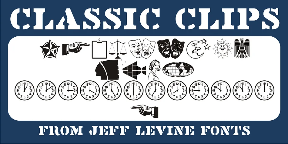 Classic Clips JNL by Jeff Levine Fonts — Dingbats Font