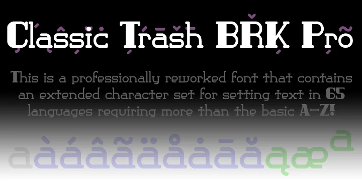 Classic Trash BRK Pro by CheapProFonts — Decorative Font