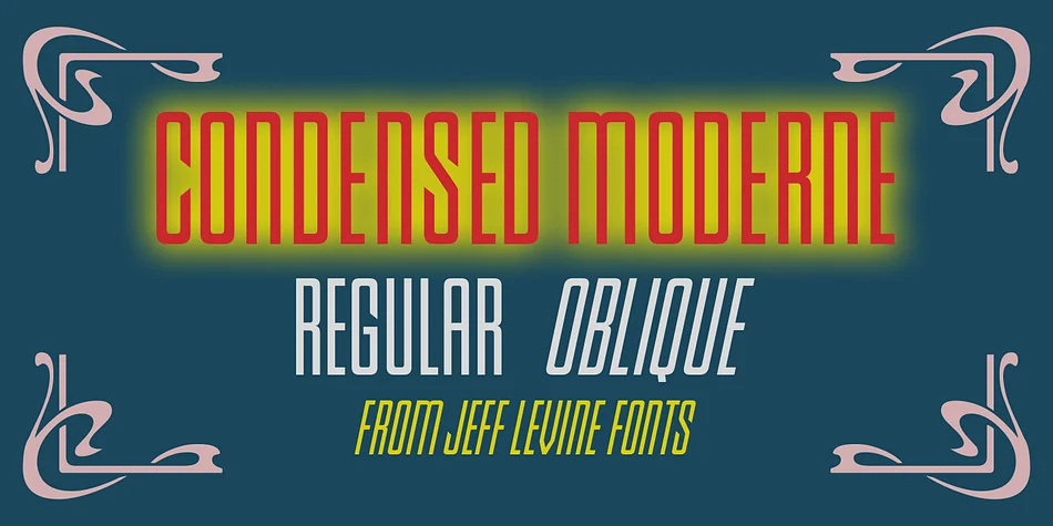 CONDENSED MODERNE JNL by Jeff Levine Fonts — Display Font