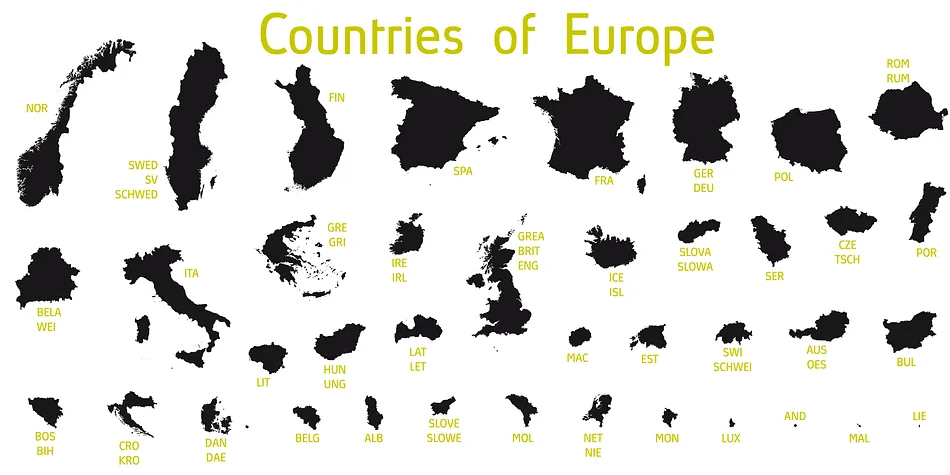 Countries Of Europe by ingoFonts — Dingbats Font