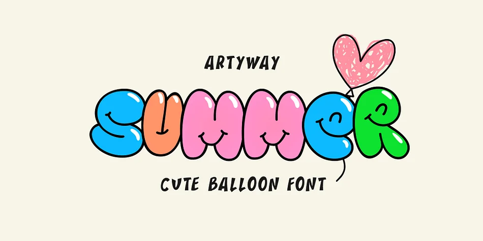 CUTE BALLOON by Artyway — Display Font