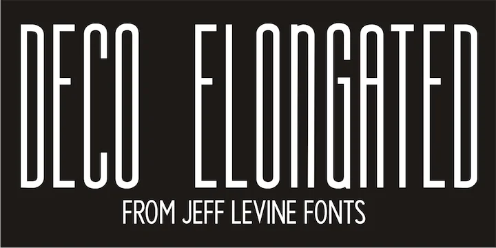 DECO ELONGATED JNL by Jeff Levine Fonts — Display Font