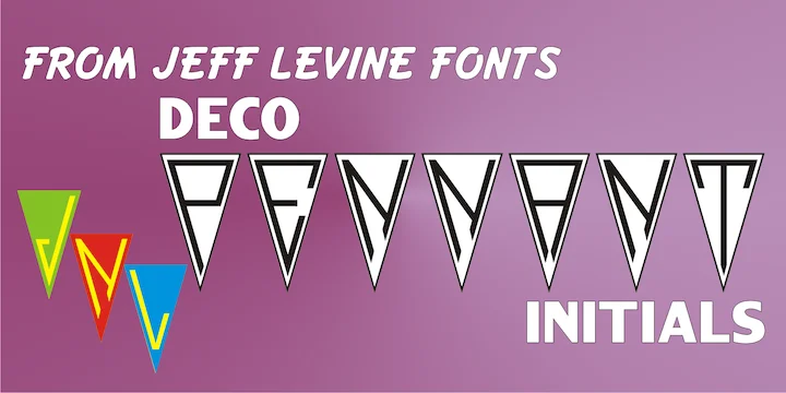 Deco Pennant Initials JNL by Jeff Levine Fonts — Dingbats Font
