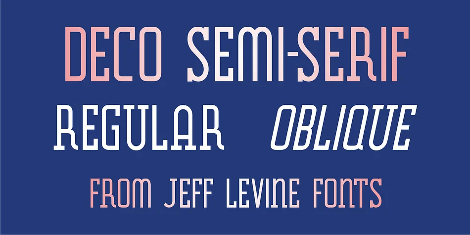 DECO SEMI SERIF JNL by Jeff Levine Fonts — Decorative Font