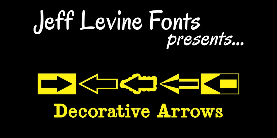 Decorative Arrows JNL by Jeff Levine Fonts — Dingbats Font