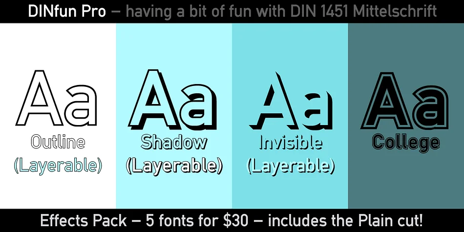 DINfun Pro Effects by CheapProFonts — Display Font
