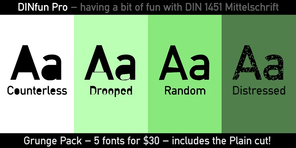 DINfun Pro Grunge by CheapProFonts — Display Font