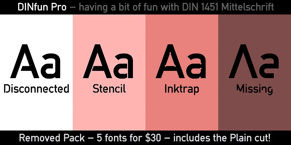 DINfun Pro Removed by CheapProFonts — Display Font