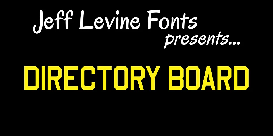 DIRECTORY BOARD JNL by Jeff Levine Fonts — Display Font