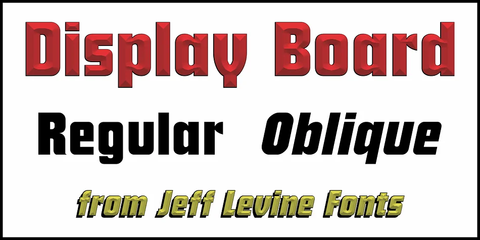Display Board JNL by Jeff Levine Fonts — Display Font