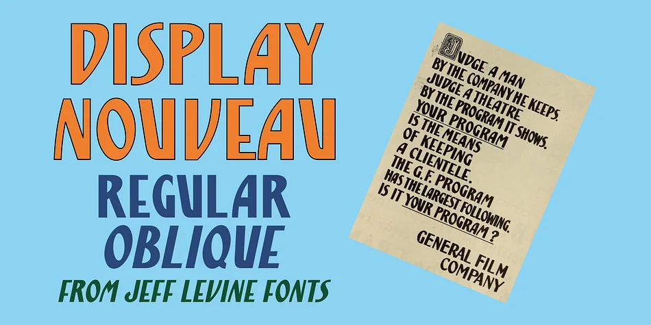 Display Nouveau JNL by Jeff Levine Fonts — Decorative Font