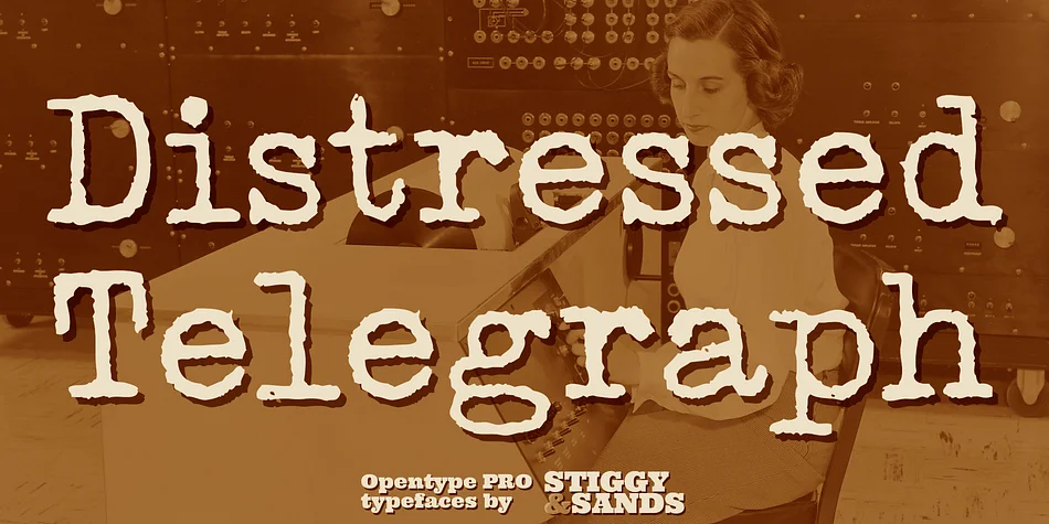 Distressed Telegraph by Stiggy & Sands — Decorative Font