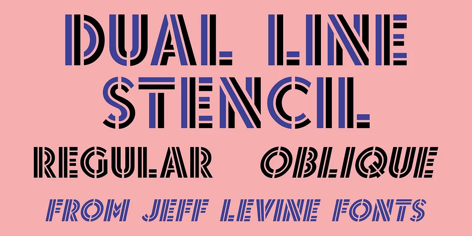 DUAL LINE STENCIL JNL by Jeff Levine Fonts — Display Font