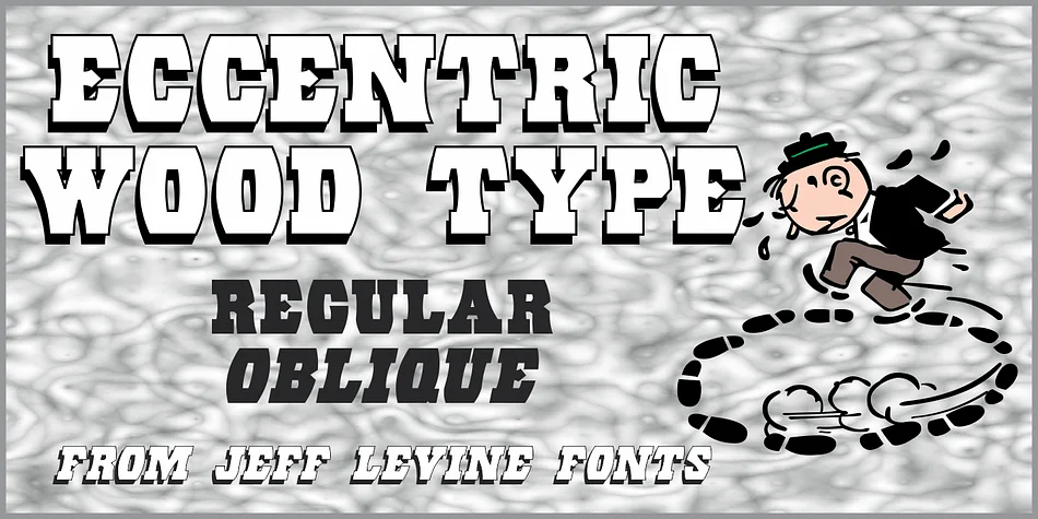 ECCENTRIC WOOD TYPE JNL by Jeff Levine Fonts β Decorative Font