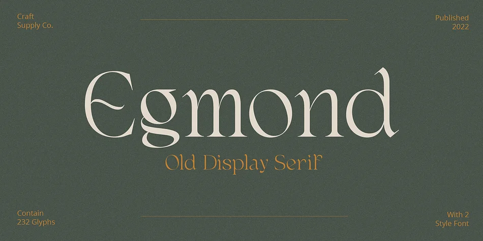 Egmond by Craft Supply Co. — Decorative Font
