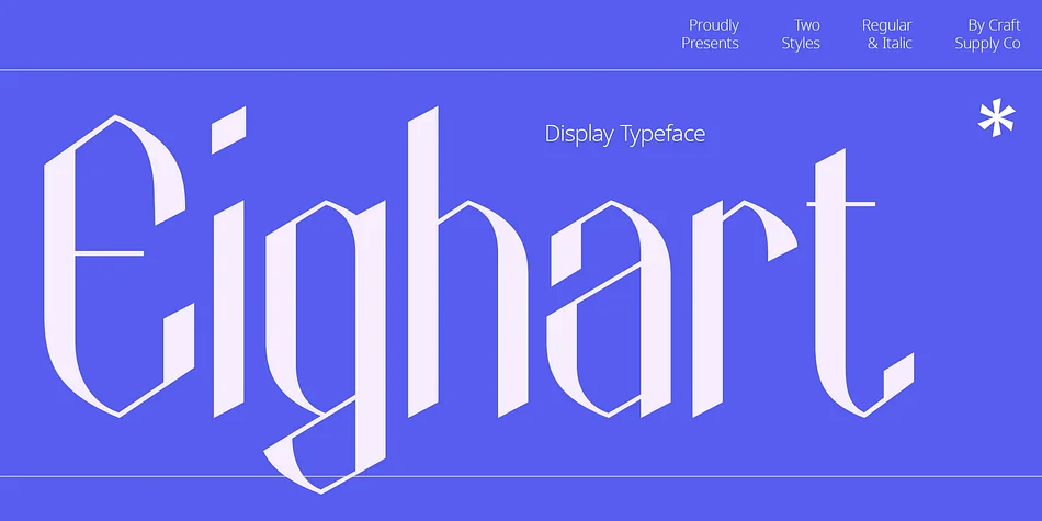 Eighart by Craft Supply Co. — Decorative Font