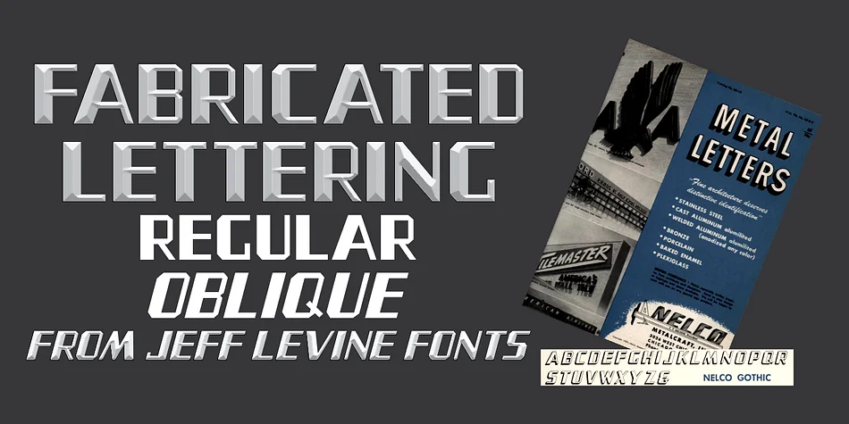 Fabricated Lettering JNL by Jeff Levine Fonts — Display Font