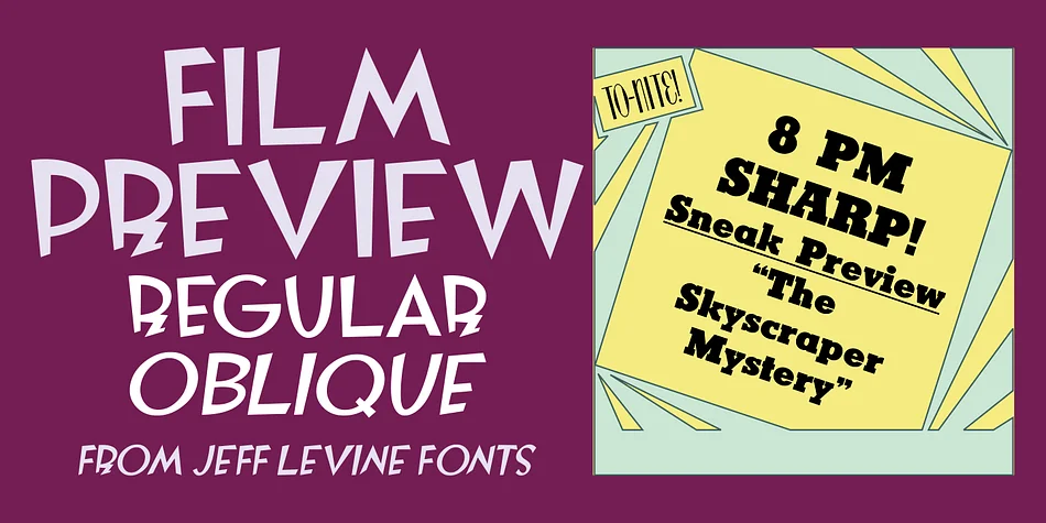 FILM PREVIEW JNL by Jeff Levine Fonts — Display Font