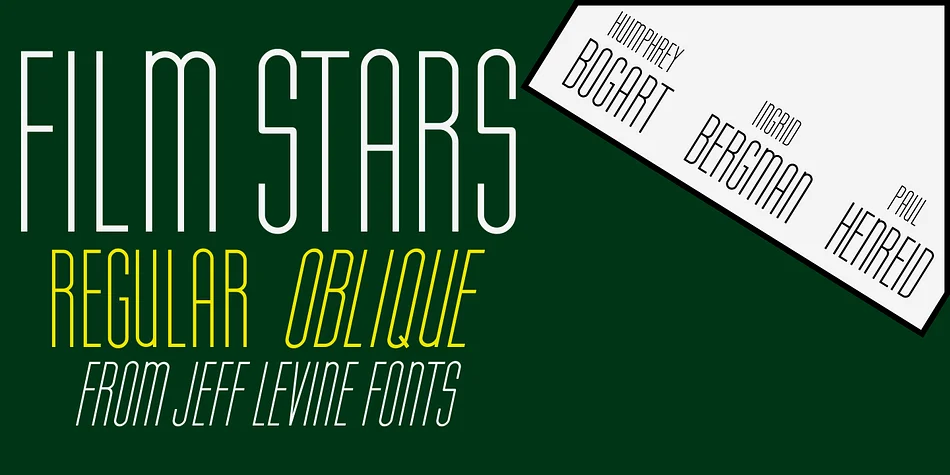 Film Stars JNL by Jeff Levine Fonts — Display Font