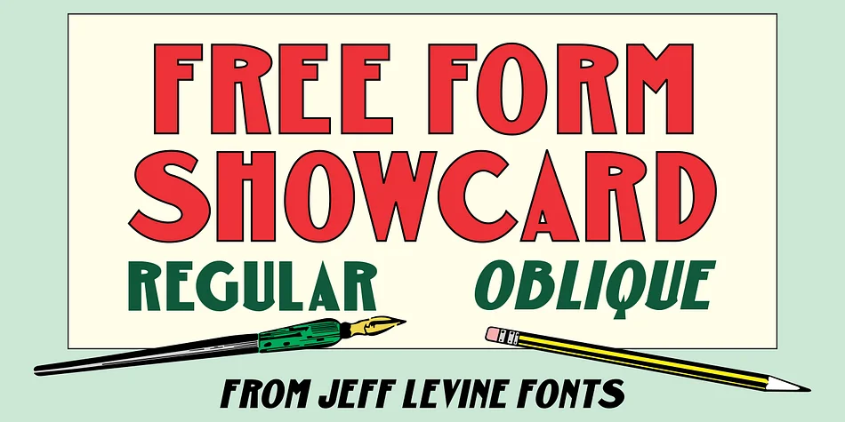 FREE FORM SHOWCARD JNL by Jeff Levine Fonts — Decorative Font